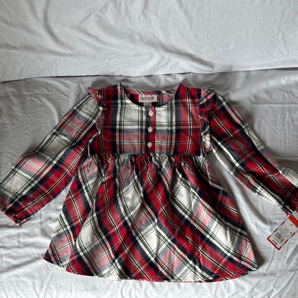Cat & Jack Red Plaid Button Down Shirt